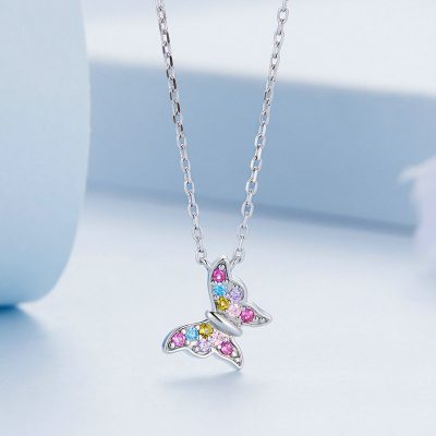 Dây Chuyền Bạc Nữ đính đá CZ Hình Hồ điệp Julie LILI 105506 4
