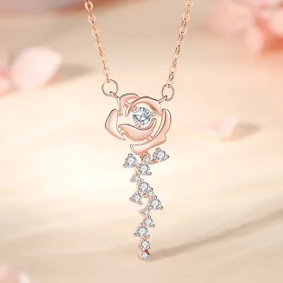 Dây Chuyền Bạc Nữ đính đá CZ Hình Hoa Hồng Alena LILI 105642 4