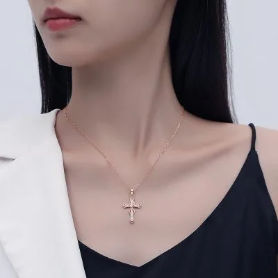 Dây Chuyền Bạc Nữ đính đá CZ Hình Thánh Giá Aliza LILI 105655 4