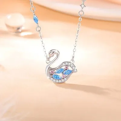 Dây Chuyền Bạc Nữ đính đá CZ Hình Thiên Nga Kiana LILI 106280 1