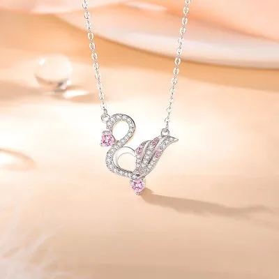 Dây Chuyền Bạc Nữ đính đá CZ Hình Thiên Nga Swan LILI 108931 1