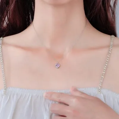 Dây Chuyền Bạc Nữ đính đá CZ Hình Trái Tim My Love LILI 105802 2