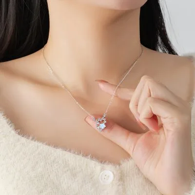 Dây Chuyền Bạc Nữ đính đá CZ Nai Con Lucille LILI 108940 2