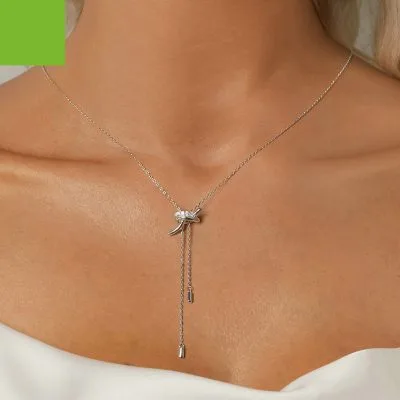 Dây Chuyền Bạc Nữ đính đá CZ Nút Thắt Malaya LILI 105467 2