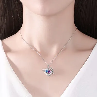 Dây Chuyền Bạc Nữ đính đá CZ Trái Tim Tình ái Lara LILI 105308 3