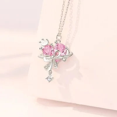 Dây Chuyền Bạc Nữ đính đá CZ Trái Tim Vương Miện Marilyn LILI 105338 2