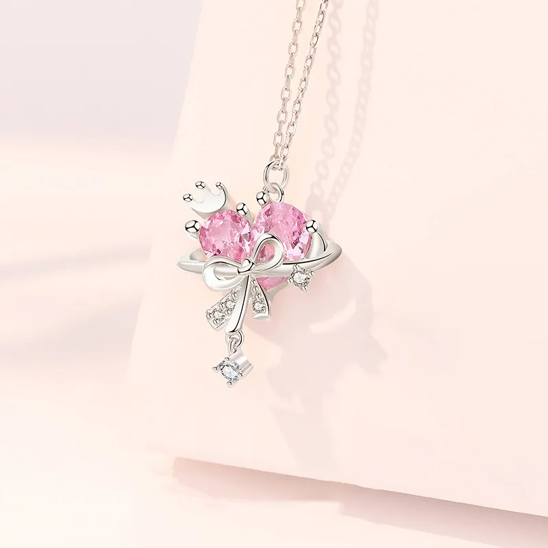 Dây Chuyền Bạc Nữ đính đá CZ Trái Tim Vương Miện Marilyn LILI 105338 2