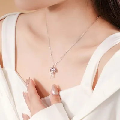 Dây Chuyền Bạc Nữ đính đá CZ Trái Tim Vương Miện Marilyn LILI 105338 4