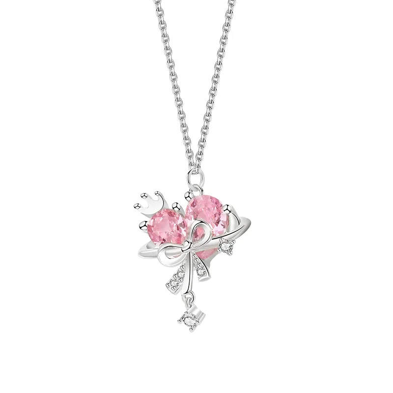 Dây Chuyền Bạc Nữ đính đá CZ Trái Tim Vương Miện Marilyn LILI 105338 8
