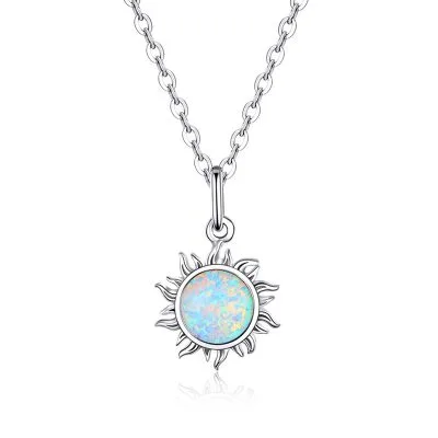 Dây Chuyền Bạc Nữ đính đá Opal Hình Mặt Trời Martha LILI 105944 1