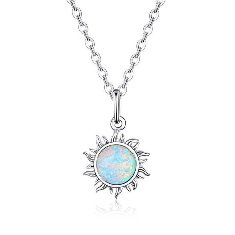 Dây Chuyền Bạc Nữ đính đá Opal Hình Mặt Trời Martha LILI 105944 1