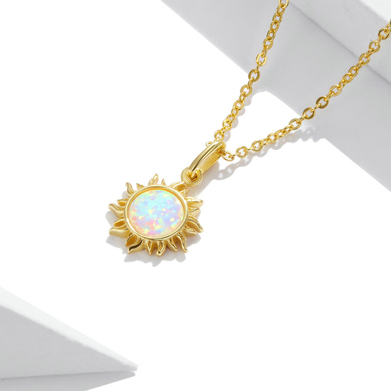 Dây Chuyền Bạc Nữ đính đá Opal Hình Mặt Trời Martha LILI 105944 4