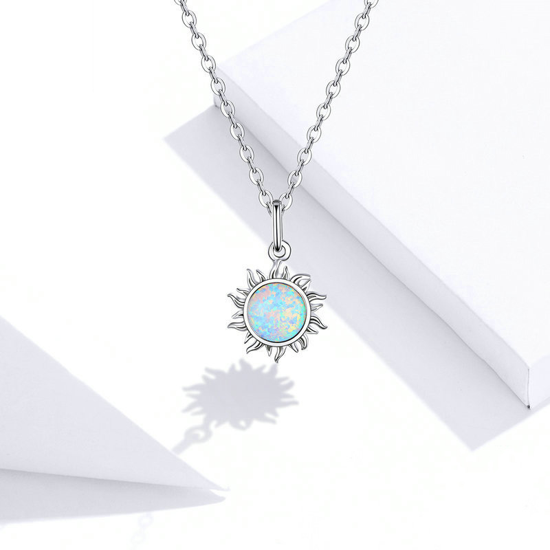 Dây Chuyền Bạc Nữ đính đá Opal Hình Mặt Trời Martha LILI 105944 5