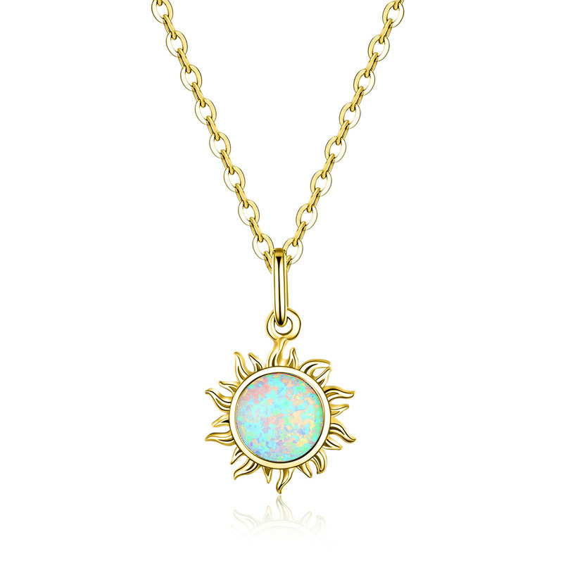 Dây Chuyền Bạc Nữ đính đá Opal Hình Mặt Trời Martha LILI 105944 6