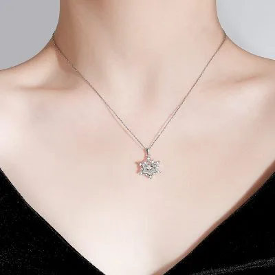 Dây Chuyền Bạc Nữ đính Kim Cương Moissanite Bông Tuyết Joelle LILI 105885 2