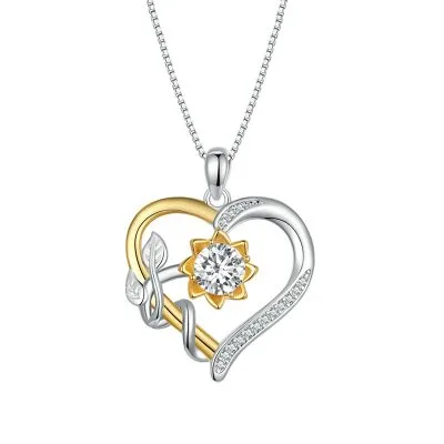 Dây Chuyền Bạc Nữ đính Kim Cương Moissanite Hoa Tình Yêu Lea LILI 105903 1