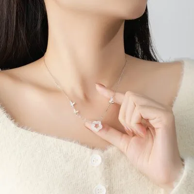 Dây Chuyền Bạc Nữ đính Ngọc Bích Hetian Hoa Hồ điệp Jamie LILI 105581 2