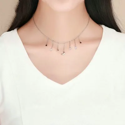 Dây Chuyền Bạc Nữ Hình Trăng Và Sao Galilea LILI 105970 5