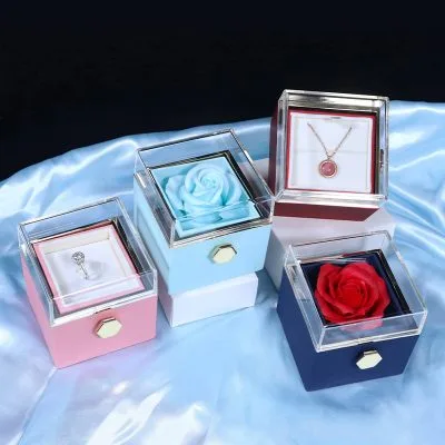 Hộp Quà Tặng đựng Trang Sức Hoa Hồng Sáp Xoay Tròn Jiraiya LILI 107909 1