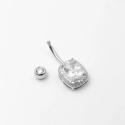 Khuyên Rốn Bụng Bạc Nữ đính đá CZ Julissa LILI 107569 2