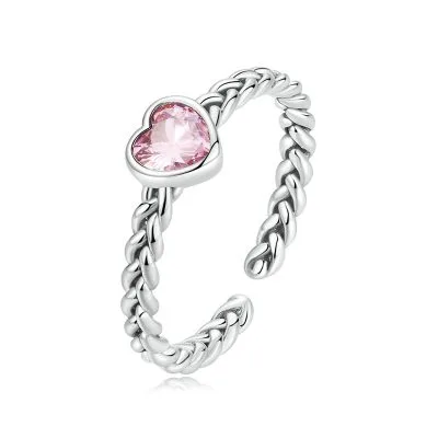 Nhẫn Bạc Nữ đính đá CZ Hình Trái Tim Marie LILI 104885 1