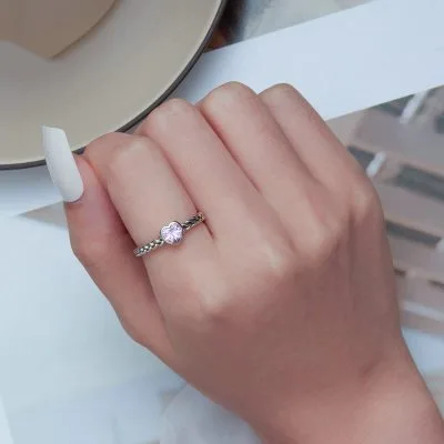 Nhẫn Bạc Nữ đính đá CZ Hình Trái Tim Marie LILI 104885 2