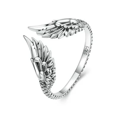 Nhẫn Bạc Nữ Nam Hình đôi Cánh Thiên Thần Zahra LILI 104897 1