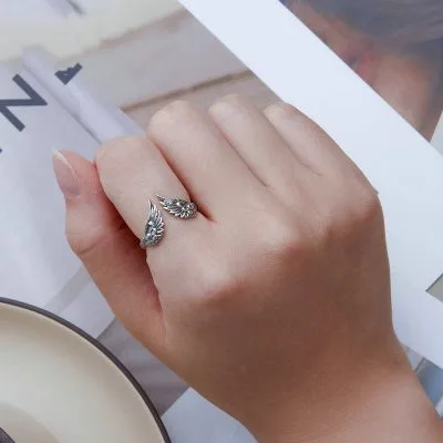 Nhẫn Bạc Nữ Nam Hình đôi Cánh Thiên Thần Zahra LILI 104897 2
