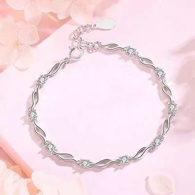 Lắc Tay Bạc Nữ đính đá CZ Dạng Chuỗi Julianna LILI 114382 1