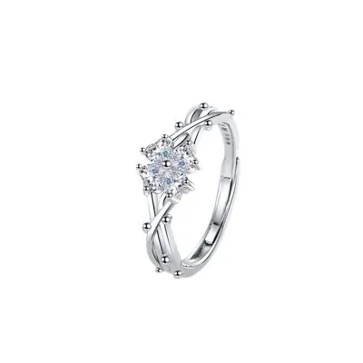 Nhẫn Bạc Nữ đính đá CZ Hình Cỏ 4 Lá Kalani LILI 116042 4