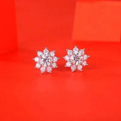 Bong Tai Bac Nu Dinh Kim Cuong Moissanite Hinh Bong Hoa Tuyet LILI 144725 2