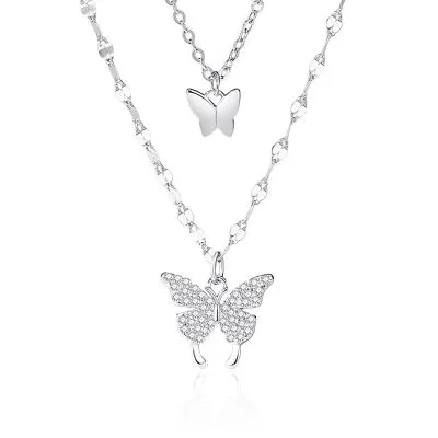 Dây Chuyền Bạc Nữ 2 Tầng đẹp Và độc Hình đôi Bướm Hot Trend LILI 361718 34