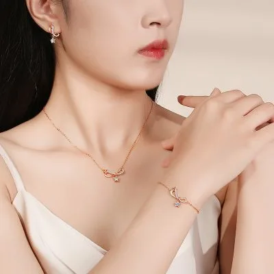 Bông Tai Bạc Nữ đính đá CZ Hình Chiếc Nơ Lấp Lánh Kimberly LILI 126508 2