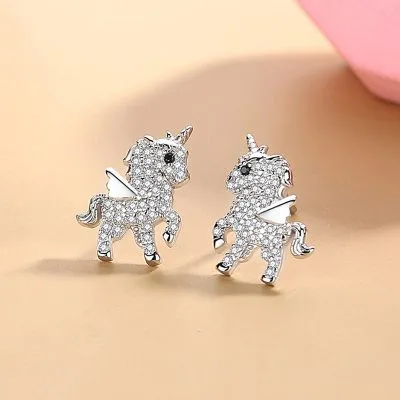 Bông Tai Bạc Nữ đính đá CZ Hình Kỳ Lân Amira LILI 126498 6