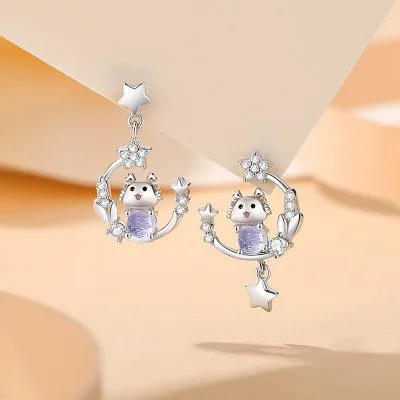 Bông Tai Bạc Nữ đính đá CZ Hình Rồng Dễ Thương Anastasia LILI 126373 5