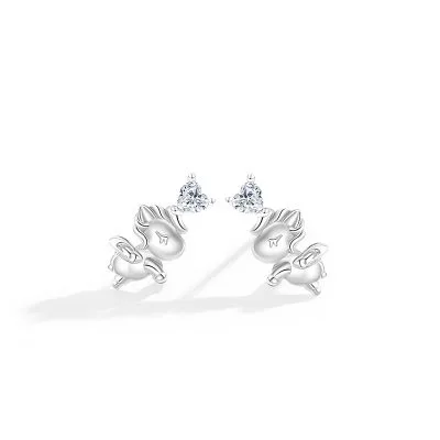 Bông Tai Bạc Nữ đính đá CZ Kỳ Lân Dễ Thương Isabel LILI 126312 5