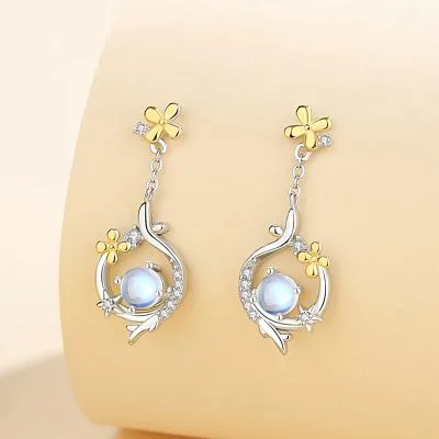 Bông Tai Bạc Nữ đính đá CZ Vòng Hoa Lấp Lánh Amaya LILI 126393 4