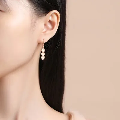 Bông Tai Bạc Nữ Hình Thoi Cách điệu Magnolia LILI 126278 4