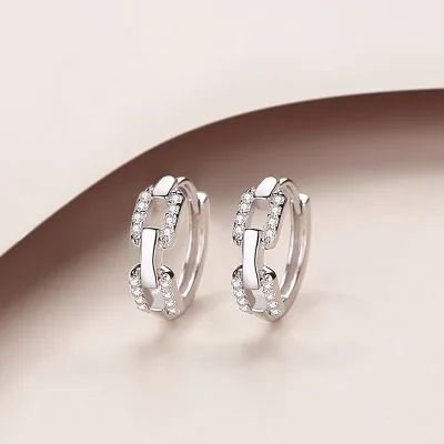 Bông Tai Bạc Nữ Tròn đính đá CZ Georgia LILI 126356 5