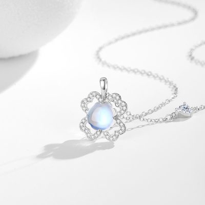 Dây Chuyền Bạc Nữ đính đá CZ Cỏ 4 Lá May Mắn Melanie LILI 126066 4