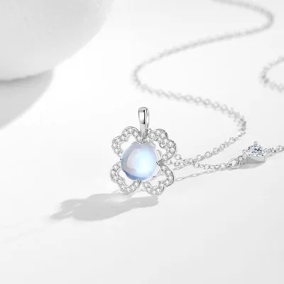 Dây Chuyền Bạc Nữ đính đá CZ Cỏ 4 Lá May Mắn Melanie LILI 126066 4