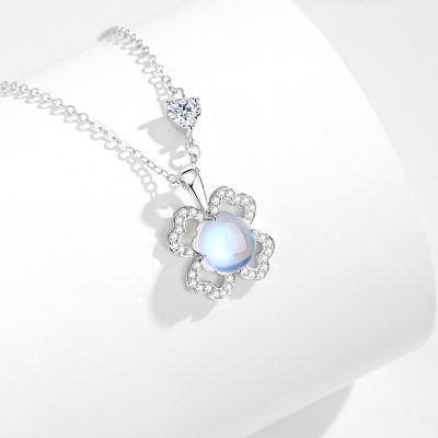 Dây Chuyền Bạc Nữ đính đá CZ Cỏ 4 Lá May Mắn Melanie LILI 126066 5