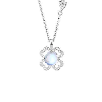 Dây Chuyền Bạc Nữ đính đá CZ Cỏ 4 Lá May Mắn Melanie LILI 126066 6