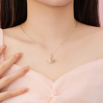 Dây Chuyền Bạc Nữ đính đá CZ đêm Trăng Tình Yêu Margaret LILI 126047 3