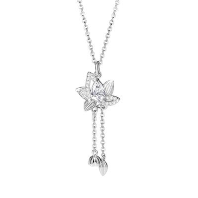 Dây Chuyền Bạc Nữ đính đá CZ Hình Bông Sen Sarah LILI 125758 5