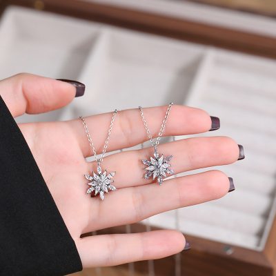 Dây Chuyền Bạc Nữ đính đá CZ Hình Bông Tuyết Athena LILI 125556 1