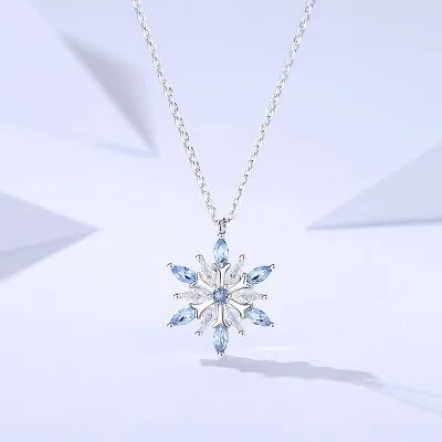 Dây Chuyền Bạc Nữ đính đá CZ Hình Bông Tuyết Athena LILI 125556 5