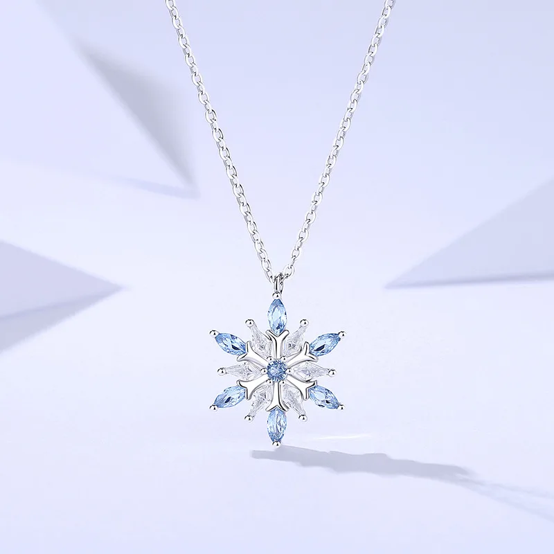 Dây Chuyền Bạc Nữ đính đá CZ Hình Bông Tuyết Athena LILI 125556 5
