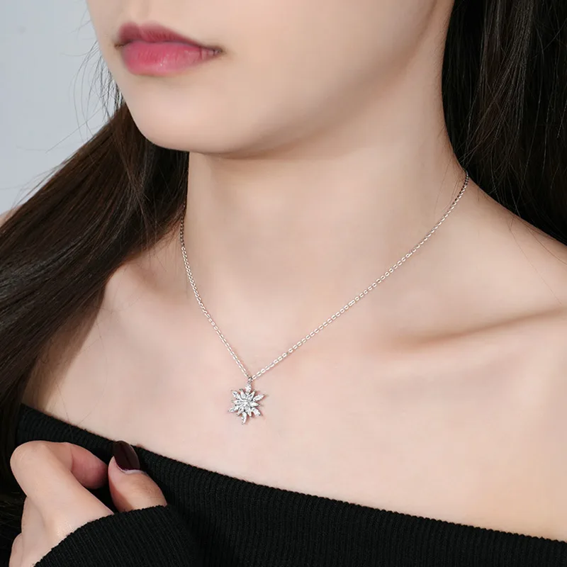 Dây Chuyền Bạc Nữ đính đá CZ Hình Bông Tuyết Athena LILI 125556 6