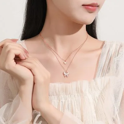 Dây Chuyền Bạc Nữ đính đá CZ Hình Bướm Xinh Xắn Emery LILI 125598 4